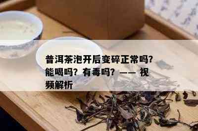 普洱茶泡开后变碎正常吗？能喝吗？有吗？—— 视频解析