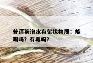 普洱茶泡水有絮状物质：能喝吗？有吗？