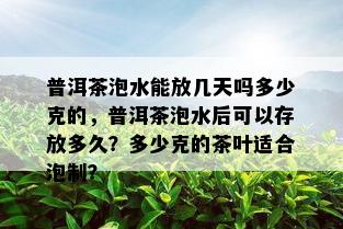 普洱茶泡水能放几天吗多少克的，普洱茶泡水后可以存放多久？多少克的茶叶适合泡制？