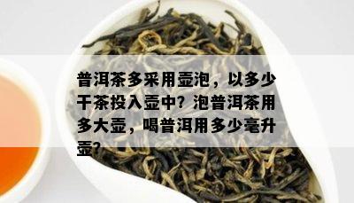 普洱茶多采用壶泡，以多少干茶投入壶中？泡普洱茶用多大壶，喝普洱用多少毫升壶？