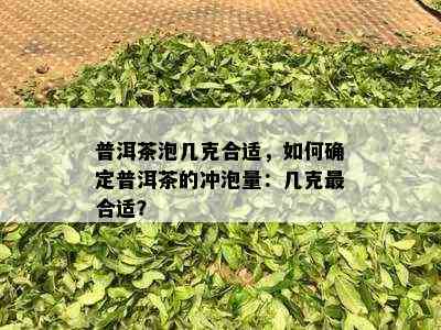 普洱茶泡几克合适，如何确定普洱茶的冲泡量：几克最合适？