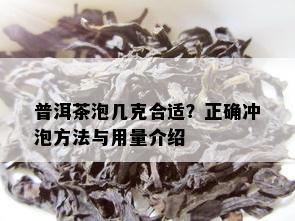 普洱茶泡几克合适？正确冲泡方法与用量介绍