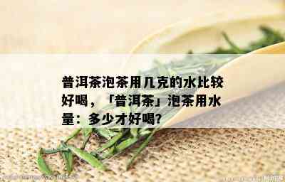 普洱茶泡茶用几克的水比较好喝，「普洱茶」泡茶用水量：多少才好喝？