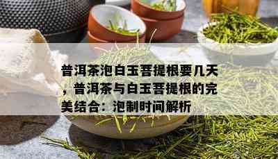 普洱茶泡白玉菩提根要几天，普洱茶与白玉菩提根的完美结合：泡制时间解析