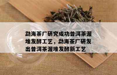 勐海茶厂研究成功普洱茶渥堆发酵工艺，勐海茶厂研发出普洱茶渥堆发酵新工艺