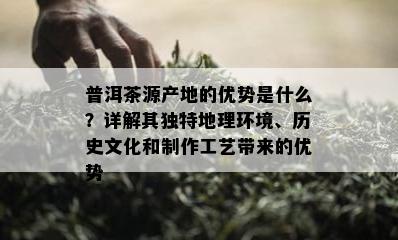 普洱茶源产地的优势是什么？详解其独特地理环境、历史文化和制作工艺带来的优势