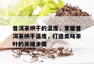 普洱茶烘干的温度，掌握普洱茶烘干温度，打造美味茶叶的关键步骤