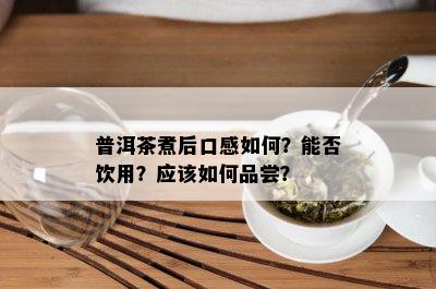 普洱茶煮后口感如何？能否饮用？应该如何品尝？