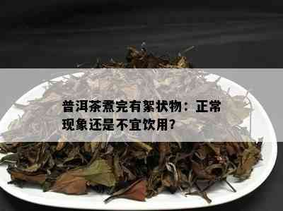 普洱茶煮完有絮状物：正常现象还是不宜饮用？