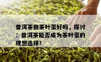 普洱茶做茶叶蛋好吗，探讨：普洱茶能否成为茶叶蛋的理想选择？