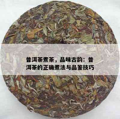 普洱茶煮茶，品味古韵：普洱茶的正确煮法与品鉴技巧