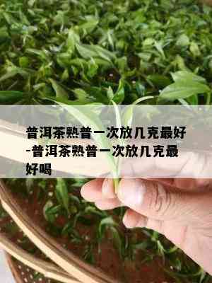 普洱茶熟普一次放几克更好-普洱茶熟普一次放几克更好喝