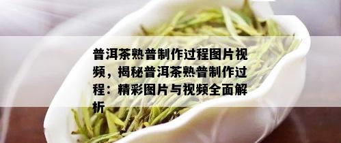 普洱茶熟普制作过程图片视频，揭秘普洱茶熟普制作过程：精彩图片与视频全面解析