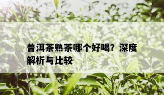 普洱茶熟茶哪个好喝？深度解析与比较