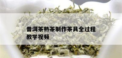 普洱茶熟茶制作茶具全过程教学视频