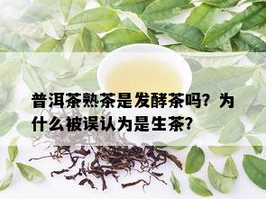 普洱茶熟茶是发酵茶吗？为什么被误认为是生茶？