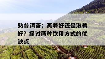 熟普洱茶：蒸着好还是泡着好？探讨两种饮用方式的优缺点