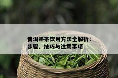 普洱熟茶饮用方法全解析：步骤、技巧与注意事项