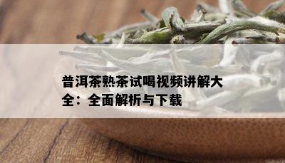 普洱茶熟茶试喝视频讲解大全：全面解析与下载