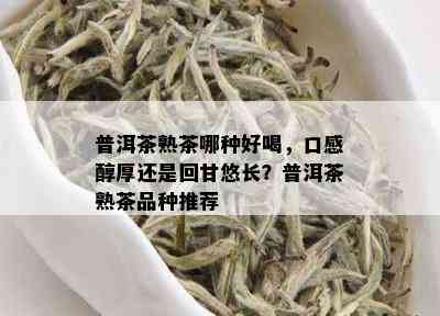 普洱茶熟茶哪种好喝，口感醇厚还是回甘悠长？普洱茶熟茶品种推荐