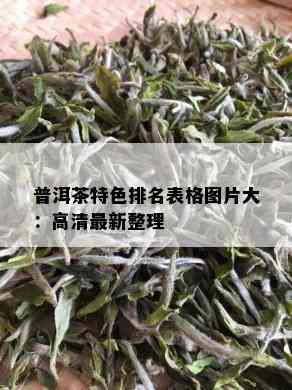 普洱茶特色排名表格图片大：高清最新整理