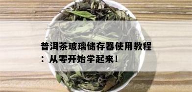 普洱茶玻璃储存器使用教程：从零开始学起来！