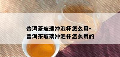 普洱茶玻璃冲泡杯怎么用-普洱茶玻璃冲泡杯怎么用的