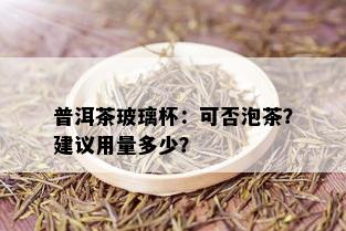 普洱茶玻璃杯：可否泡茶？建议用量多少？