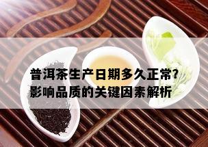 普洱茶生产日期多久正常？影响品质的关键因素解析