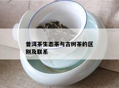 普洱茶生态茶与古树茶的区别及联系