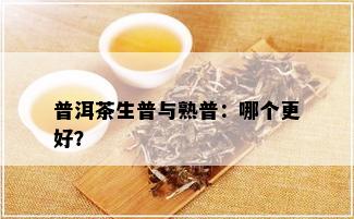 普洱茶生普与熟普：哪个更好？