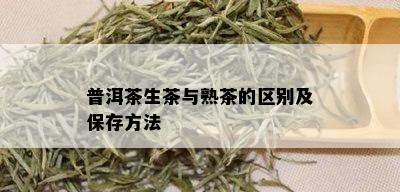 普洱茶生茶与熟茶的区别及保存方法