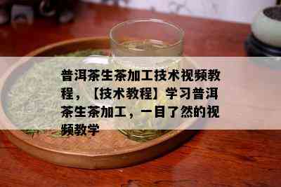 普洱茶生茶加工技术视频教程，【技术教程】学习普洱茶生茶加工，一目了然的视频教学