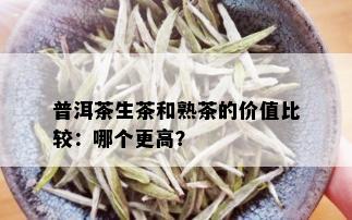 普洱茶生茶和熟茶的价值比较：哪个更高？