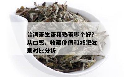 普洱茶生茶和熟茶哪个好？从口感、收藏价值和减肥效果对比分析