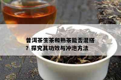 普洱茶生茶和熟茶能否混搭？探究其功效与冲泡方法