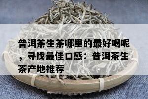 普洱茶生茶哪里的更好喝呢，寻找更佳口感：普洱茶生茶产地推荐