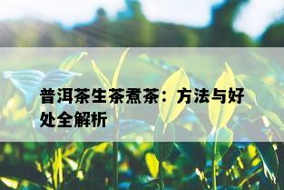 普洱茶生茶煮茶：方法与好处全解析