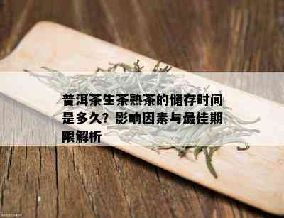 普洱茶生茶熟茶的储存时间是多久？影响因素与更佳期限解析