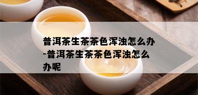 普洱茶生茶茶色浑浊怎么办-普洱茶生茶茶色浑浊怎么办呢