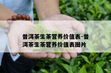 普洱茶生茶营养价值表-普洱茶生茶营养价值表图片