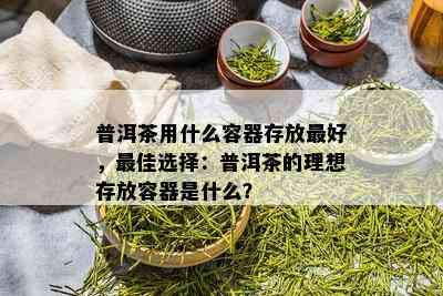 普洱茶用什么容器存放更好，更佳选择：普洱茶的理想存放容器是什么？