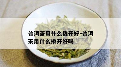 普洱茶用什么撬开好-普洱茶用什么撬开好喝