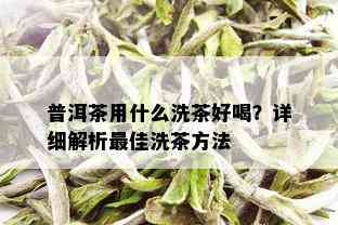 普洱茶用什么洗茶好喝？详细解析更佳洗茶方法