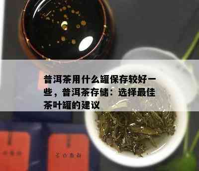 普洱茶用什么罐保存较好一些，普洱茶存储：选择更佳茶叶罐的建议