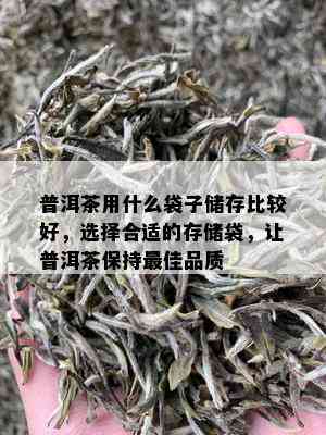 普洱茶用什么袋子储存比较好，选择合适的存储袋，让普洱茶保持更佳品质