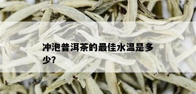 冲泡普洱茶的更佳水温是多少？