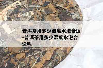 普洱茶用多少温度水泡合适-普洱茶用多少温度水泡合适呢