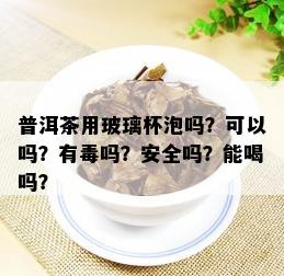 普洱茶用玻璃杯泡吗？可以吗？有吗？安全吗？能喝吗？