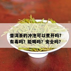 普洱茶的冲泡可以煮开吗？有吗？能喝吗？安全吗？